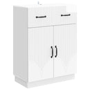 Sideboard Hvid højglans 66 x 34,5 x 87 cm Konstrueret træ