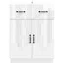 Sideboard Hvid højglans 66 x 34,5 x 87 cm Konstrueret træ