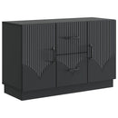 Sideboard med skuffe Sort 89 x 34,5 x 57 cm Konstrueret træ