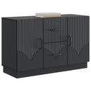 Sideboard med skuffe Sort 89 x 34,5 x 57 cm Konstrueret træ