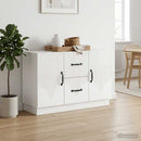 Sideboard Hvid højglans 89 x 34,5 x 57 cm Konstrueret træ