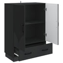 Sideboard med skuffe Sort 66 x 34,5 x 92 cm Konstrueret træ