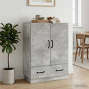 Sideboard med skuffe Betongrå 66 x 34,5 x 92 cm Konstrueret træ