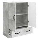 Sideboard med skuffe Betongrå 66 x 34,5 x 92 cm Konstrueret træ