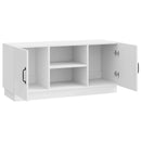 TV-skab Hvid højglans 102 x 34,5 x 47 cm Konstrueret træ