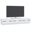 TV-skab med skuffe Hvid 147 x 34,5 x 27 cm Konstrueret træ