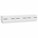 TV-skab Hvid højglans 147 x 34,5 x 27 cm Konstrueret træ