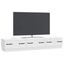 TV-skab Hvid højglans 147 x 34,5 x 27 cm Konstrueret træ