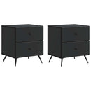 Natskab 2 pcs Sort 43 x 34,5 x 47,5 cm Konstrueret træ