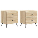Natskab 2 pcs Sonoma-eg 43 x 34,5 x 47,5 cm Konstrueret træ