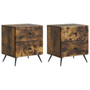 Natskab 2 pcs Røget eg 43 x 34,5 x 47,5 cm Konstrueret træ