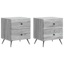 Natskab 2 pcs Grå sonoma-eg 43 x 34,5 x 47,5 cm Konstrueret træ