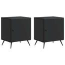 Natskab 2 pcs Sort 43 x 34,5 x 50 cm Konstrueret træ