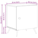 Natskab 2 pcs Betongrå 43 x 34,5 x 50 cm Konstrueret træ