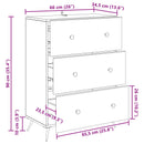 Skuffeskab Sonoma-eg 66 x 34,5 x 90 cm Konstrueret træ