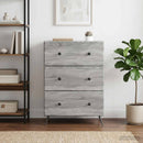 Skuffeskab Grå sonoma-eg 66 x 34,5 x 90 cm Konstrueret træ