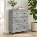 Skuffeskab Grå sonoma-eg 66 x 34,5 x 90 cm Konstrueret træ