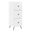 Skuffeskab Hvid højglans 33 x 34,5 x 90 cm Konstrueret træ