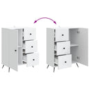 Sideboard med skuffe Hvid 66 x 34,5 x 90 cm Konstrueret træ