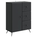 Sideboard med skuffe Sort 66 x 34,5 x 90 cm Konstrueret træ