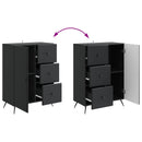 Sideboard med skuffe Sort 66 x 34,5 x 90 cm Konstrueret træ