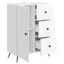 Sideboard Hvid højglans 66 x 34,5 x 90 cm Konstrueret træ