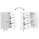 Sideboard Hvid højglans 66 x 34,5 x 90 cm Konstrueret træ
