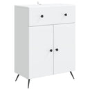 Sideboard med skuffe Hvid 66 x 34,5 x 90 cm Konstrueret træ