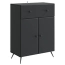 Sideboard med skuffe Sort 66 x 34,5 x 90 cm Konstrueret træ