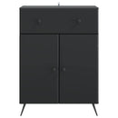Sideboard med skuffe Sort 66 x 34,5 x 90 cm Konstrueret træ