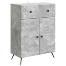 Sideboard med skuffe Betongrå 66 x 34,5 x 90 cm Konstrueret træ