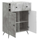 Sideboard med skuffe Betongrå 66 x 34,5 x 90 cm Konstrueret træ