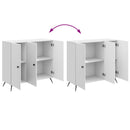 Sideboard Hvid højglans 89 x 34,5 x 80 cm Konstrueret træ