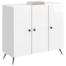 Sideboard Hvid højglans 89 x 34,5 x 80 cm Konstrueret træ