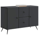 Sideboard med skuffe Sort 89 x 34,5 x 60 cm Konstrueret træ