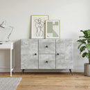 Sideboard med skuffe Betongrå 89 x 34,5 x 60 cm Konstrueret træ