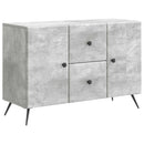 Sideboard med skuffe Betongrå 89 x 34,5 x 60 cm Konstrueret træ
