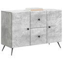 Sideboard med skuffe Betongrå 89 x 34,5 x 60 cm Konstrueret træ