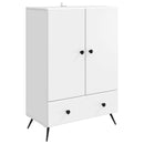 Sideboard med skuffe Hvid 66 x 34,5 x 95 cm Konstrueret træ