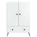 Sideboard med skuffe Hvid 66 x 34,5 x 95 cm Konstrueret træ