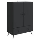 Sideboard med skuffe Sort 66 x 34,5 x 95 cm Konstrueret træ
