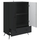 Sideboard med skuffe Sort 66 x 34,5 x 95 cm Konstrueret træ