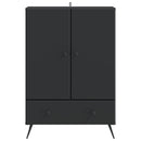 Sideboard med skuffe Sort 66 x 34,5 x 95 cm Konstrueret træ