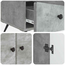 Sideboard med skuffe Betongrå 66 x 34,5 x 95 cm Konstrueret træ