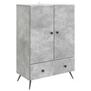 Sideboard med skuffe Betongrå 66 x 34,5 x 95 cm Konstrueret træ