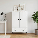 Sideboard Hvid højglans 66 x 34,5 x 95 cm Konstrueret træ