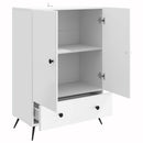 Sideboard Hvid højglans 66 x 34,5 x 95 cm Konstrueret træ