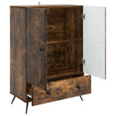 Sideboard med skuffe Røget eg 66 x 34,5 x 95 cm Konstrueret træ
