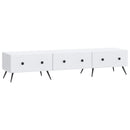 TV-skab med skuffe Hvid 147 x 34,5 x 30 cm Konstrueret træ