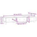 TV-skab med skuffe Sonoma-eg 147 x 34,5 x 30 cm Konstrueret træ